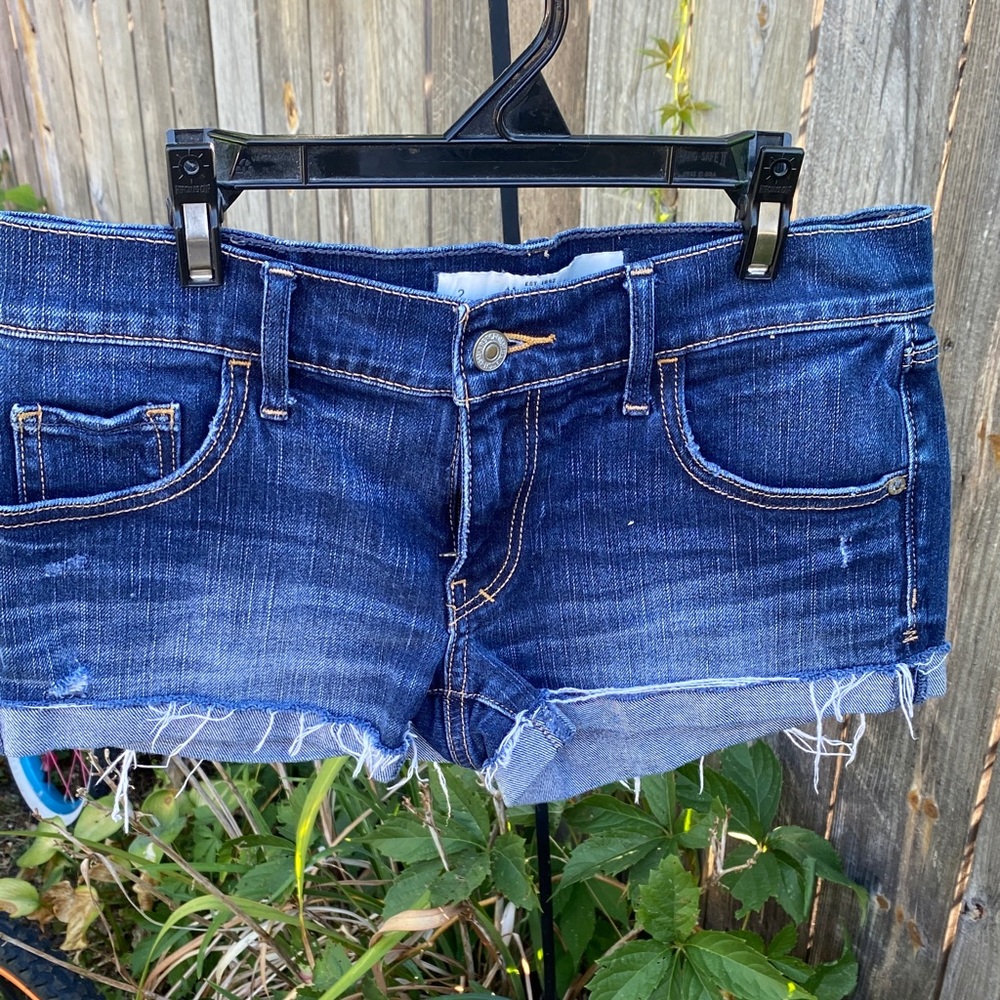 Abercrombie & Fitch Dark Blue Jean Shorts